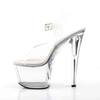 Pleaser - SKY308 Ankle strap sandal, Pole dance shoes - Pole dance shoes - Transparent/Silver coloured Product image